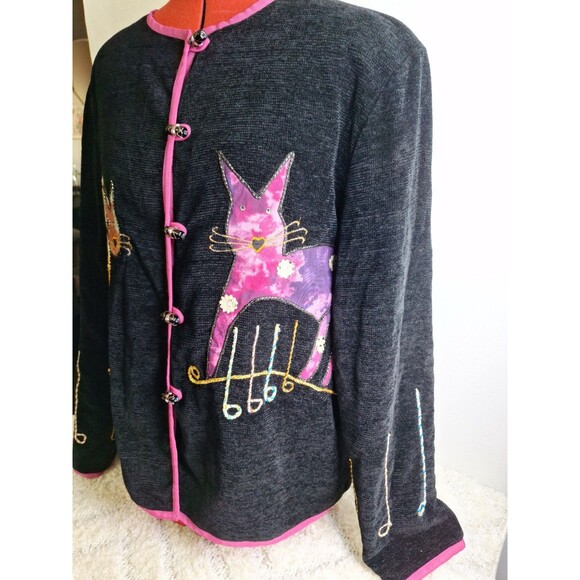 PURRIN ISLAND SPORTSWEAR Funny Cat Theme Blazer Jacket Women's XL Novelty Cat's - Picture 5 of 16